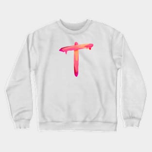 Letter T In Vibrant Watercolor Crewneck Sweatshirt